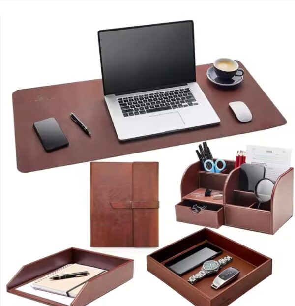 🗂️ PU Leather Desk Organizer – Elevate Your Workspace Elegantly - Image 7