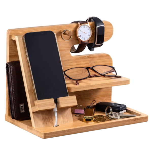 #BambooChargingStand #EcoFriendlyOrganizer #CustomLogoGift #DeskAccessories #ChargingDock #SustainableGifts #WoodenStand #BrandedMerchandise #CorporateGifts
